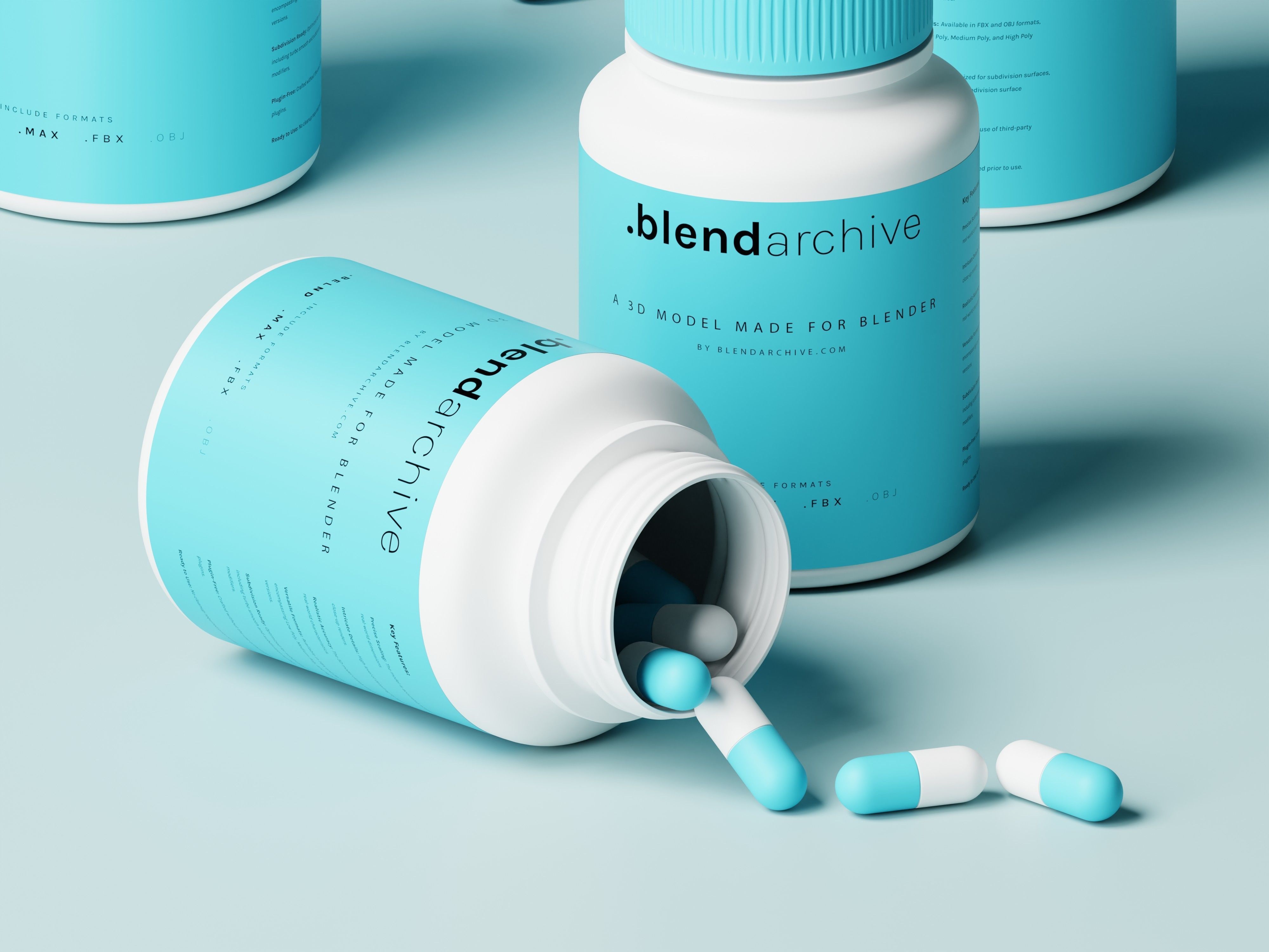 Medicine pill bottle 3D Model Low-poly 3D model_9