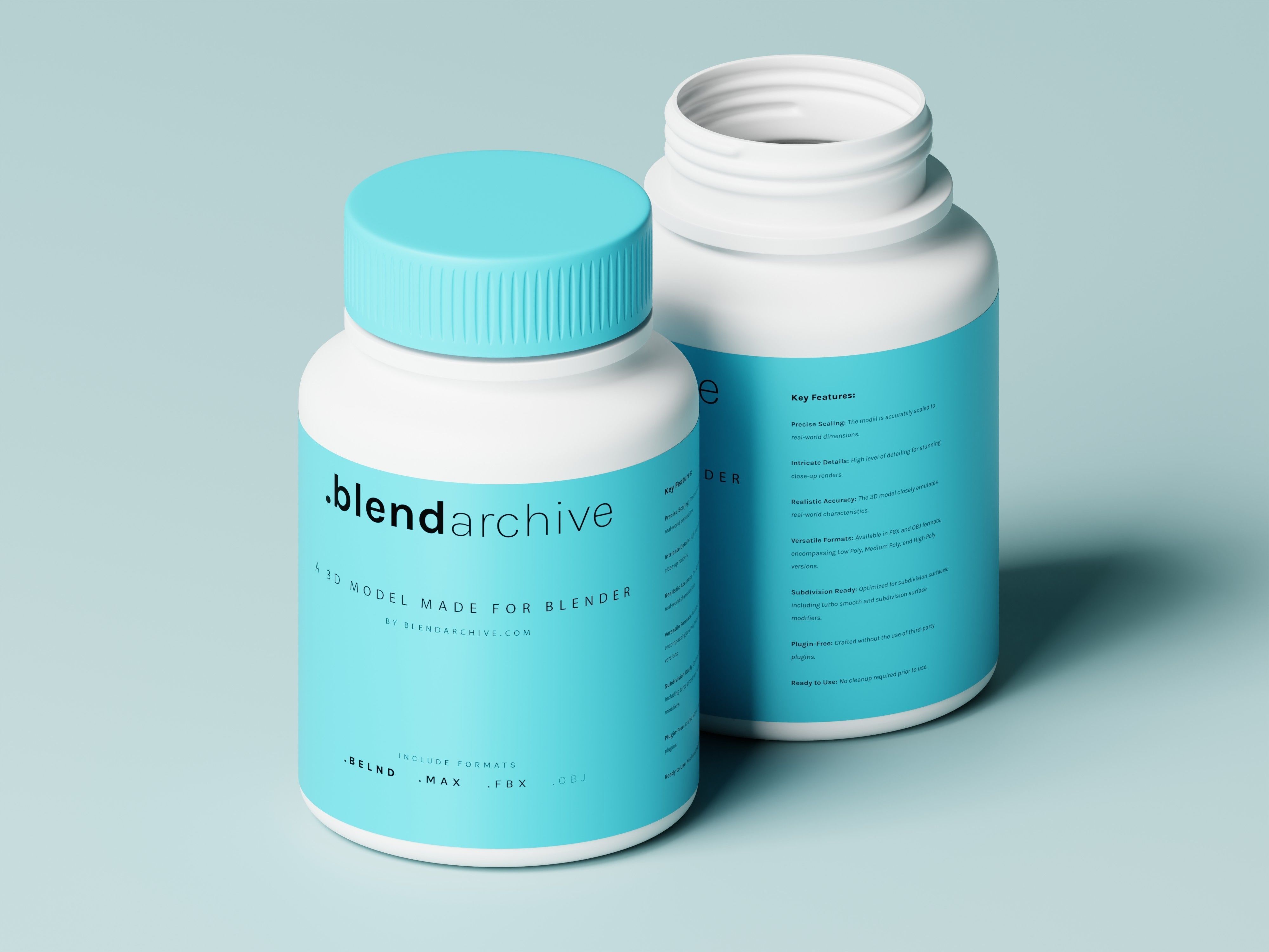 Medicine pill bottle 3D Model Low-poly 3D model_6