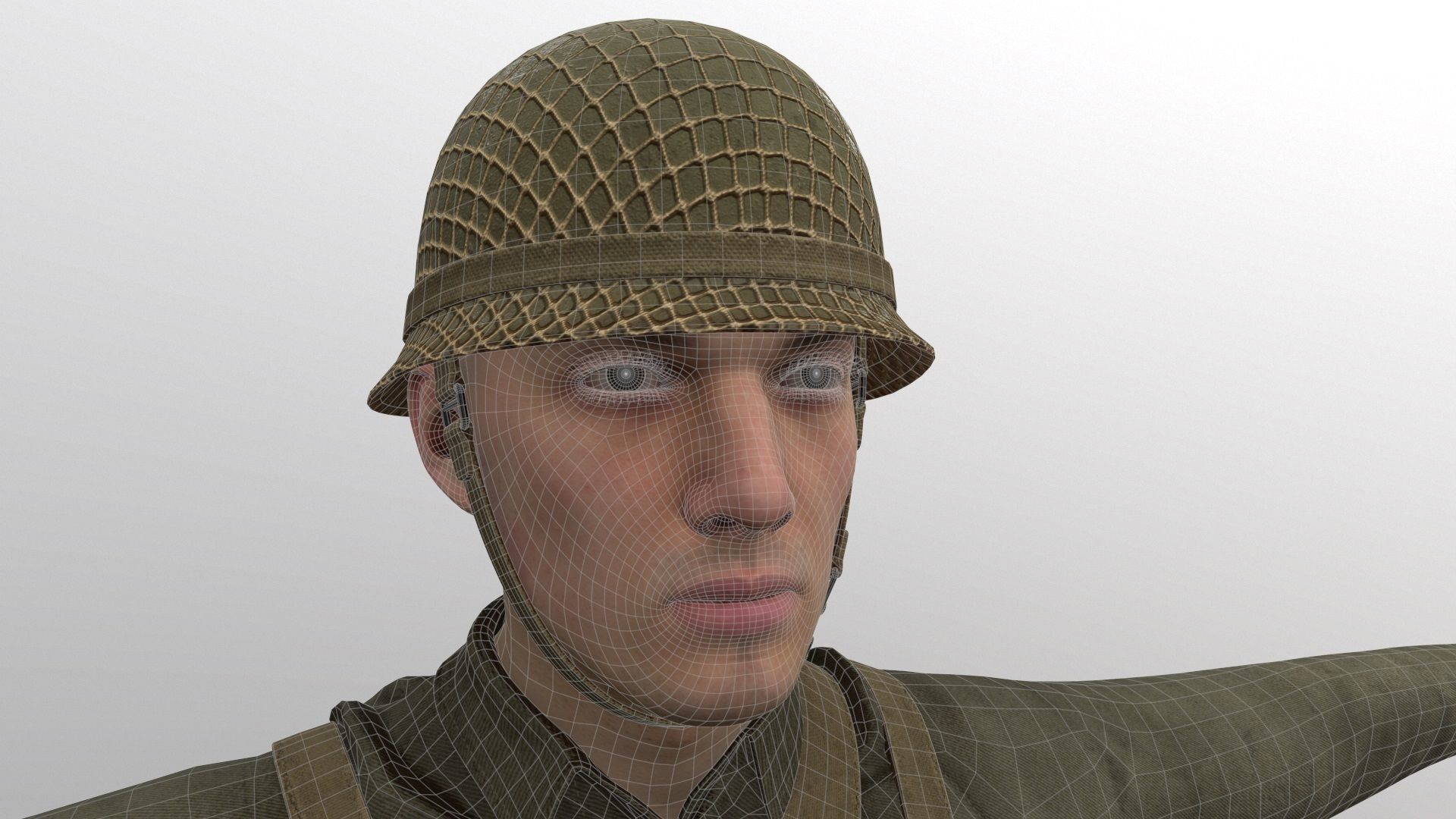 WW2 Soldier Man - Maya Rig - High Quality Textured 3D model_22