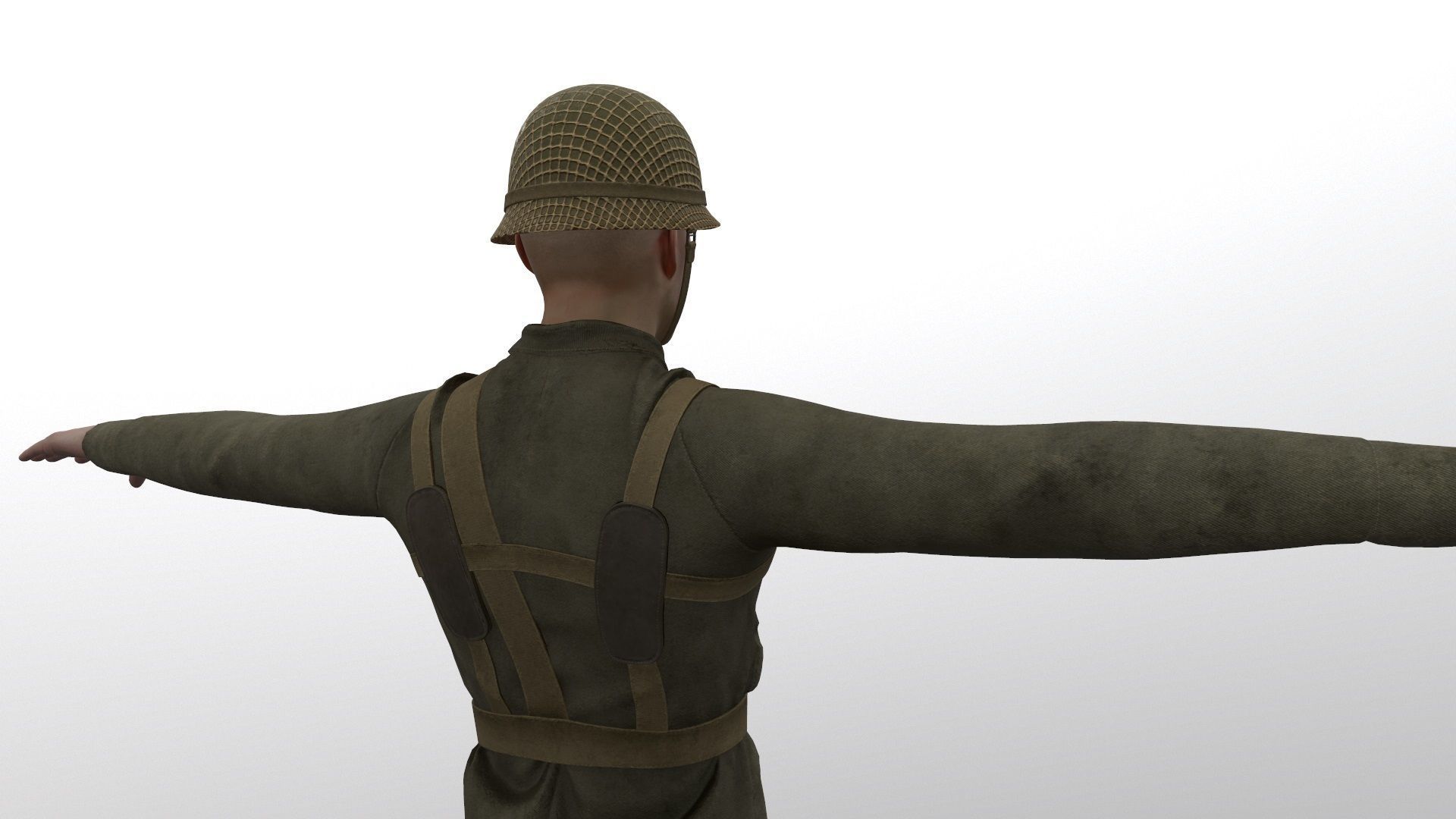 WW2 Soldier Man - Maya Rig - High Quality Textured 3D model_23