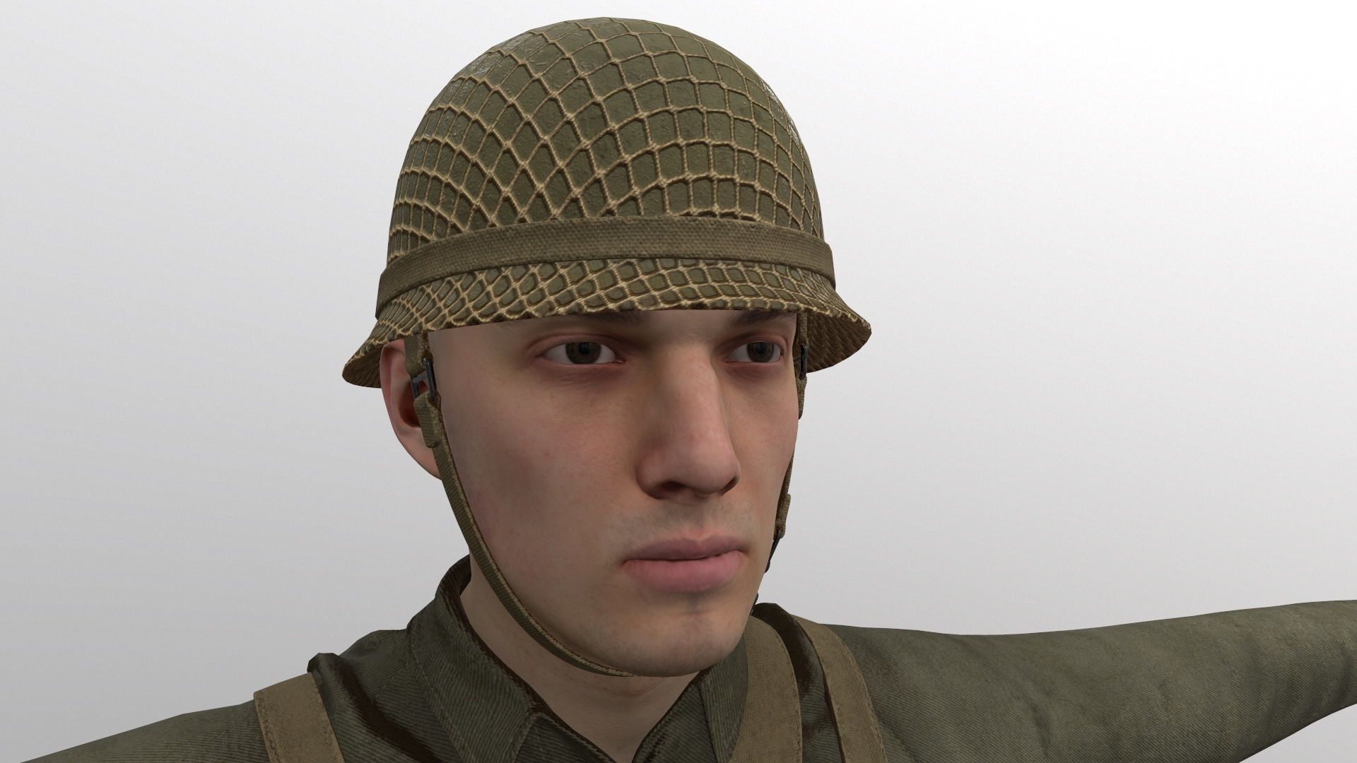 WW2 Soldier Man - Maya Rig - High Quality Textured 3D model_21