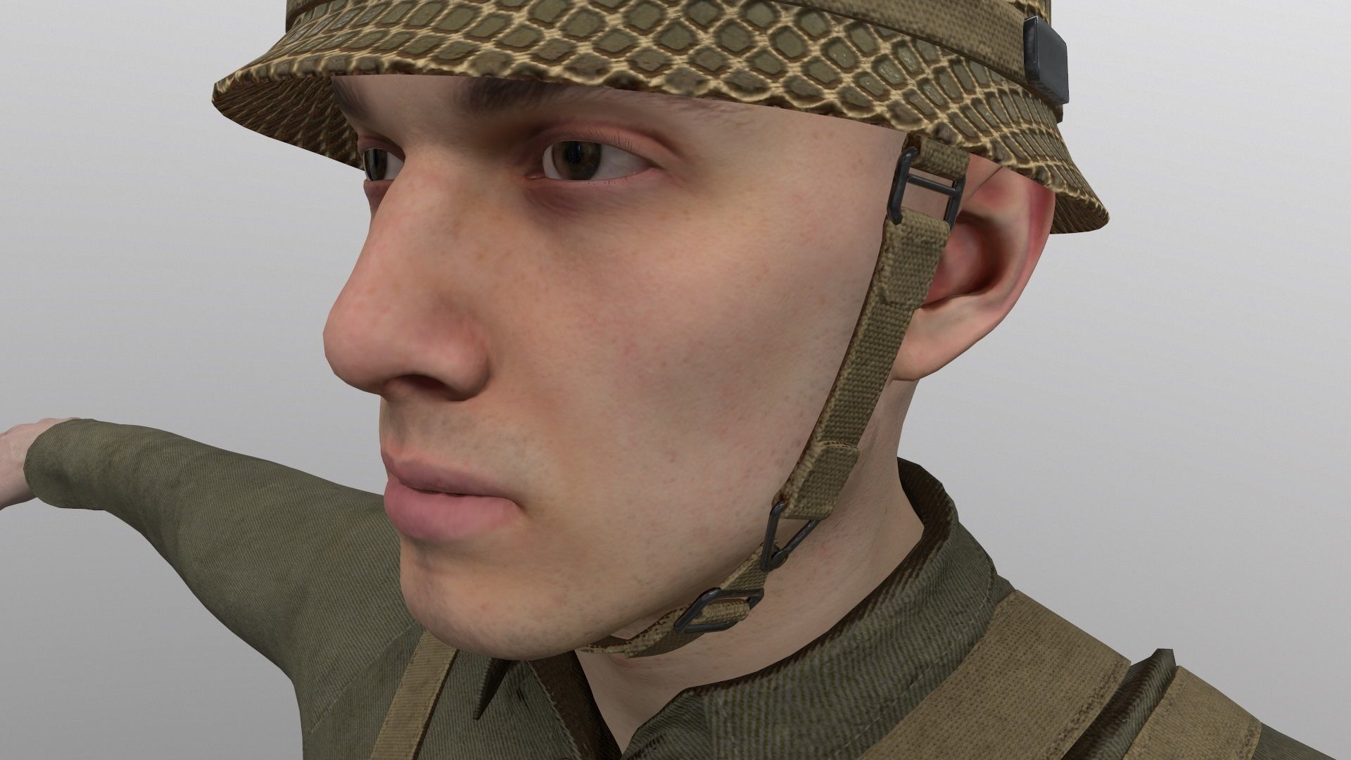 WW2 Soldier Man - Maya Rig - High Quality Textured 3D model_11