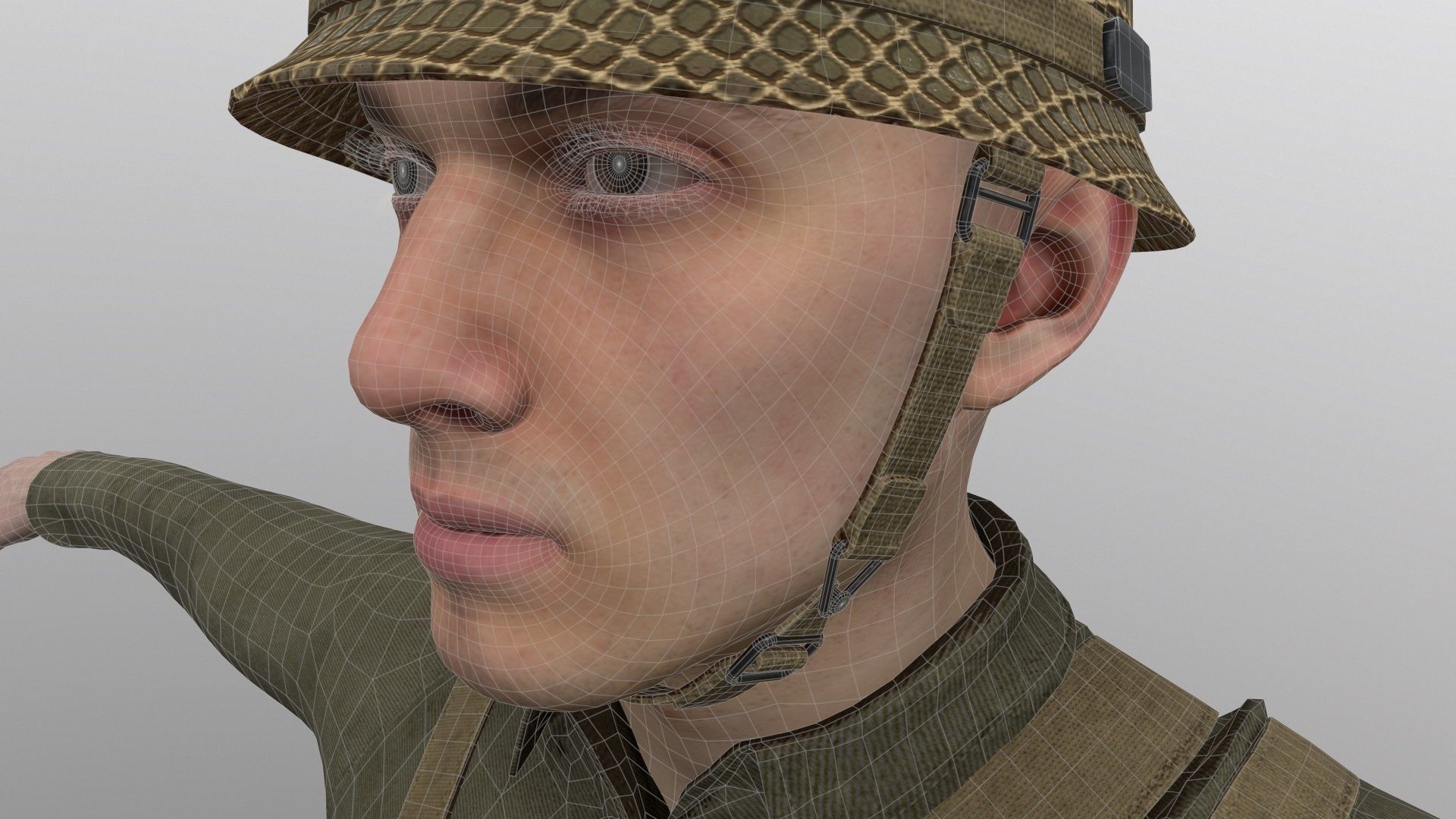 WW2 Soldier Man - Maya Rig - High Quality Textured 3D model_12