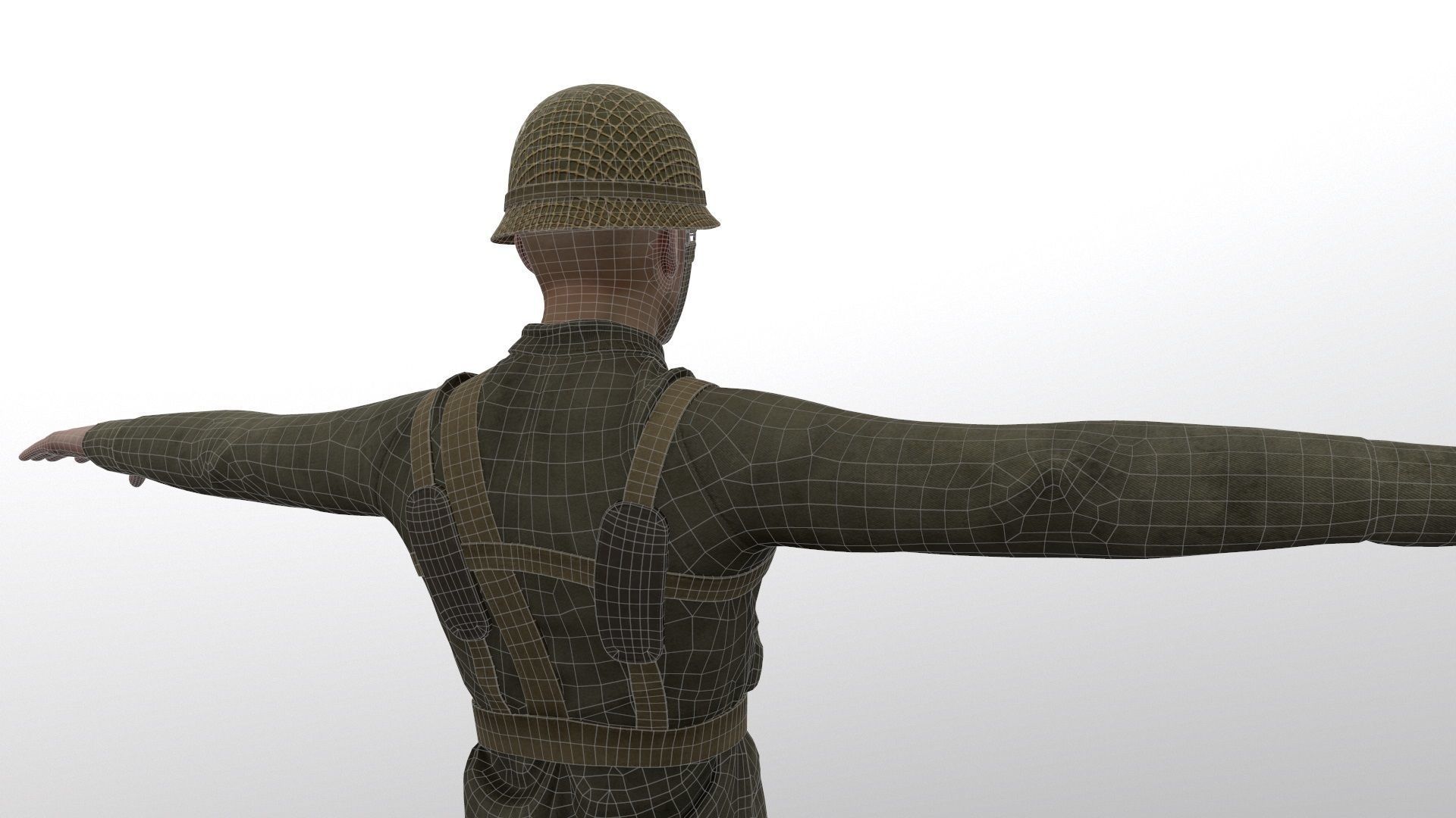 WW2 Soldier Man - Maya Rig - High Quality Textured 3D model_24