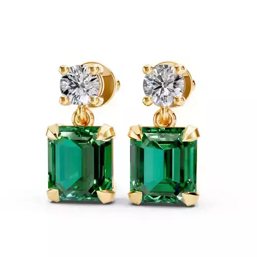 Emerald Cut Happy Earrings