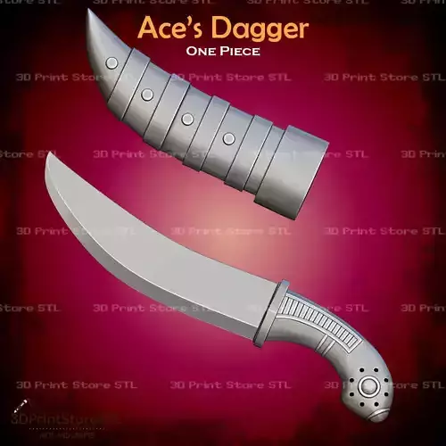 Ace Dagger Cosplay One Piece - STL File 3D print model