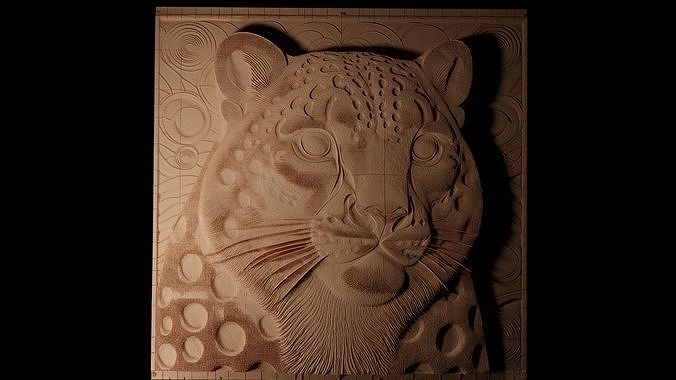 Snow Leopard CNC 3d Print High Relief Sand Casting 3D print model