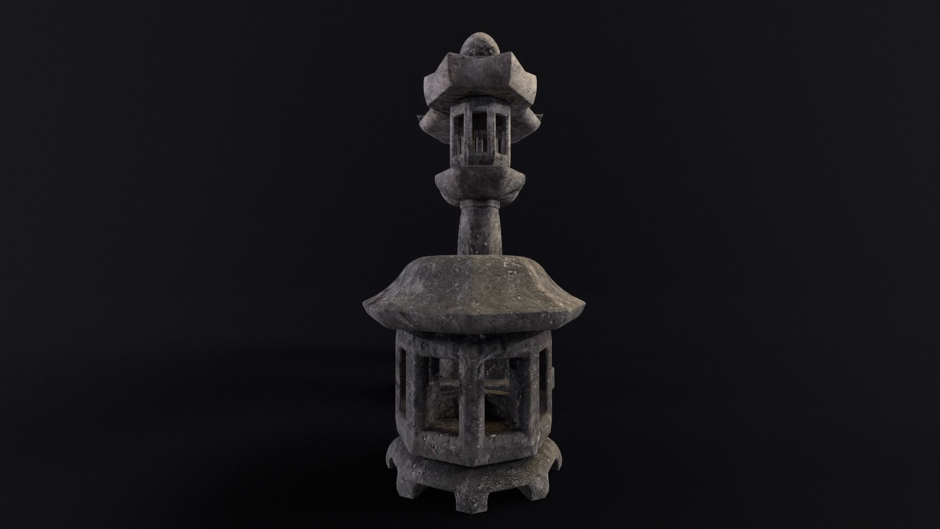 Forest Garden Japanese Lanterns Low-poly 3D model_8