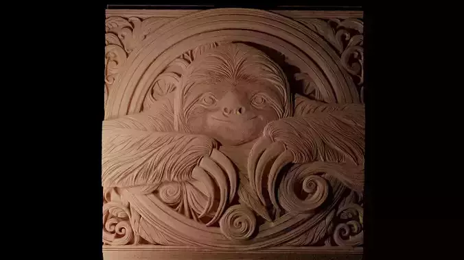 Sloth CNC 3d Print High Relief Sand Casting 3D print model