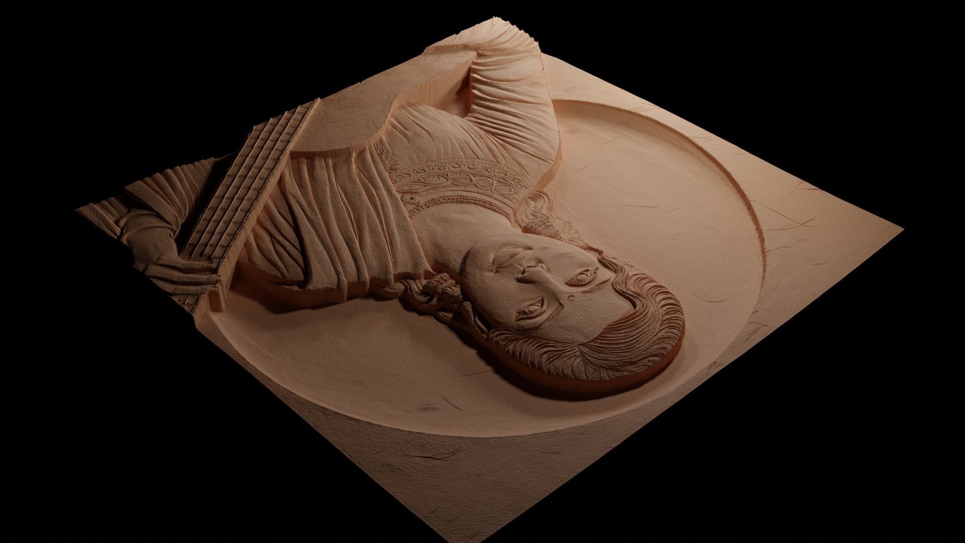 Singer CNC 3d Print High Relief Sand Casting 3D print model_3