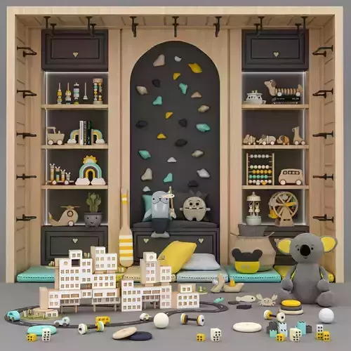 toys and furniture set 3D model