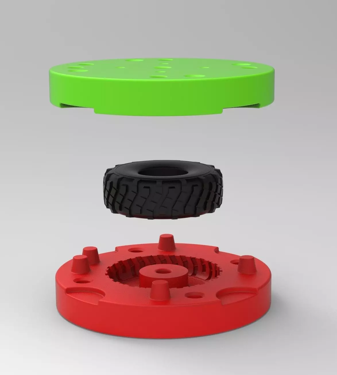 Mold for diecast military truck tire 6 Scale 1 to 25 3D print model_0