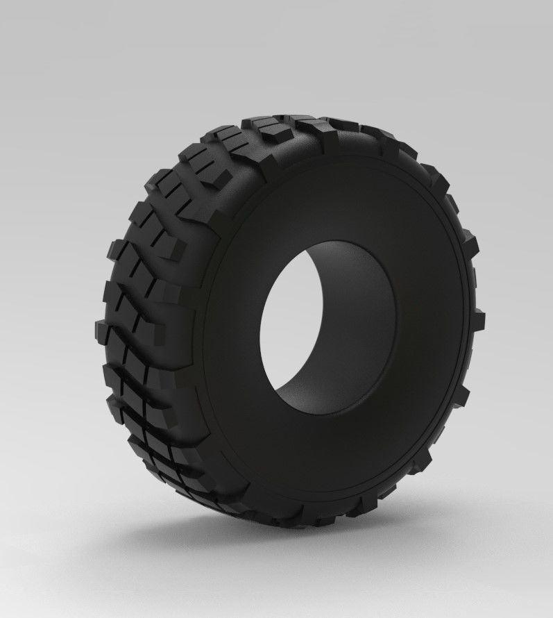 Mold for diecast military truck tire 6 Scale 1 to 25 3D print model_8