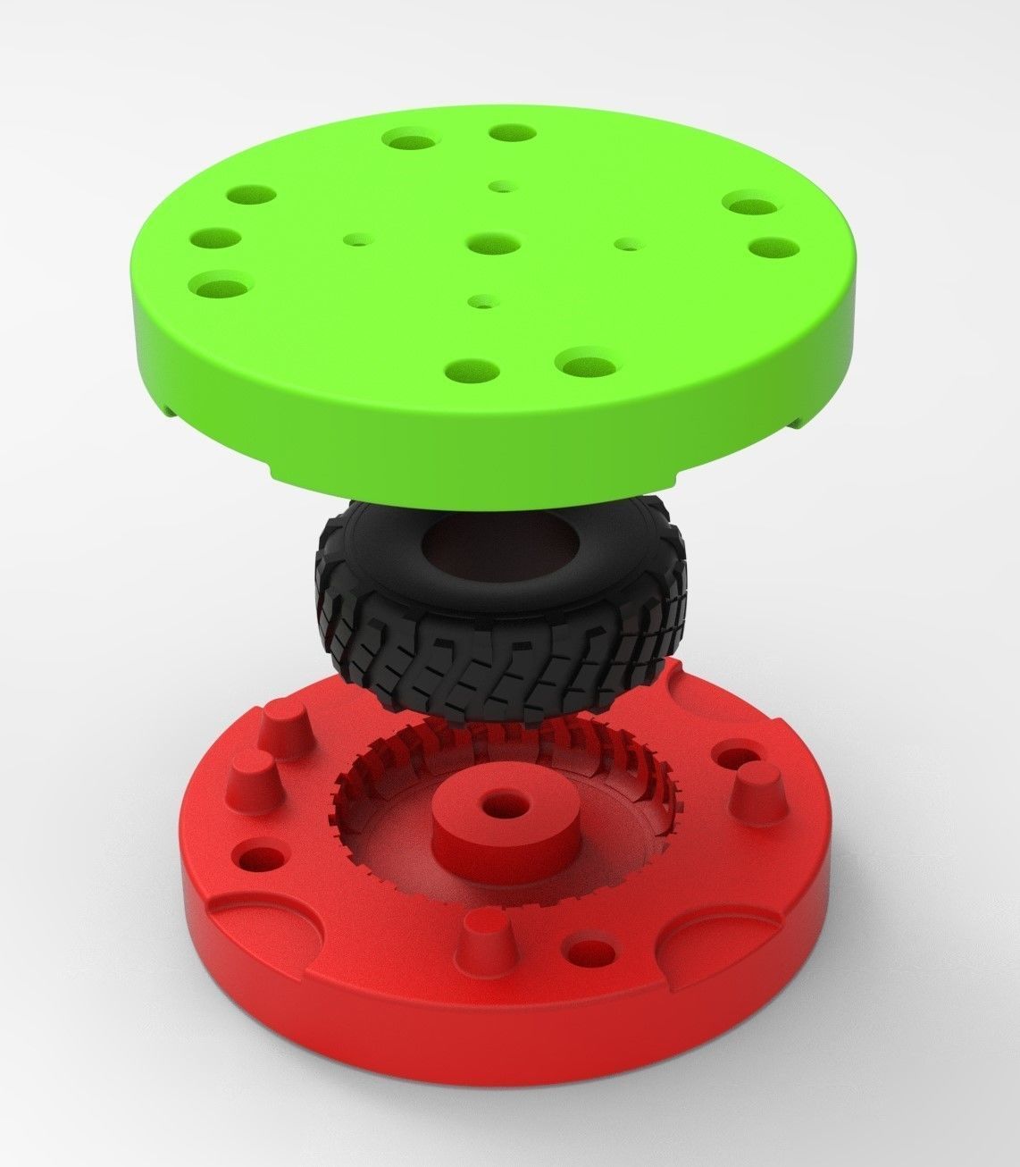 Mold for diecast military truck tire 6 Scale 1 to 25 3D print model_1