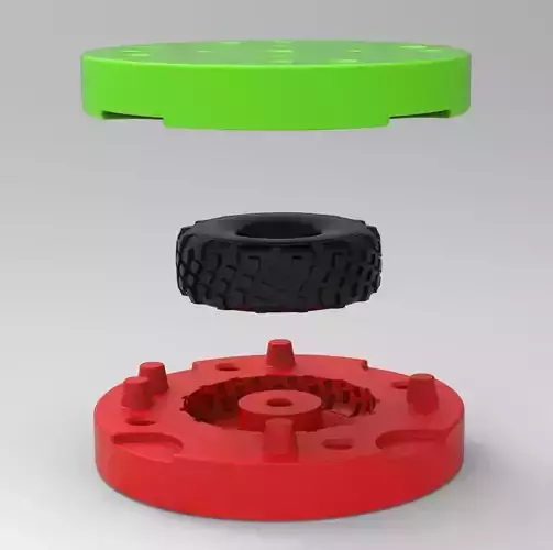 Mold for diecast military truck tire 7 Scale 1 to 25