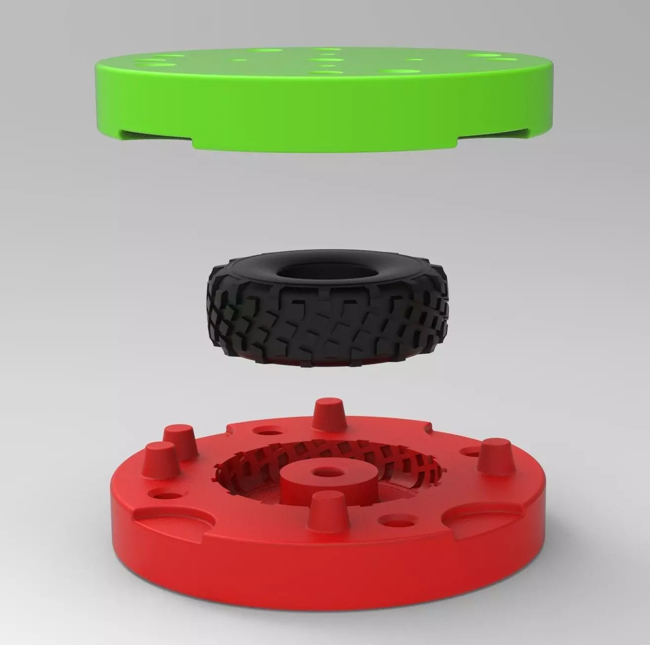 Mold for diecast military truck tire 7 Scale 1 to 25 3D print model_0