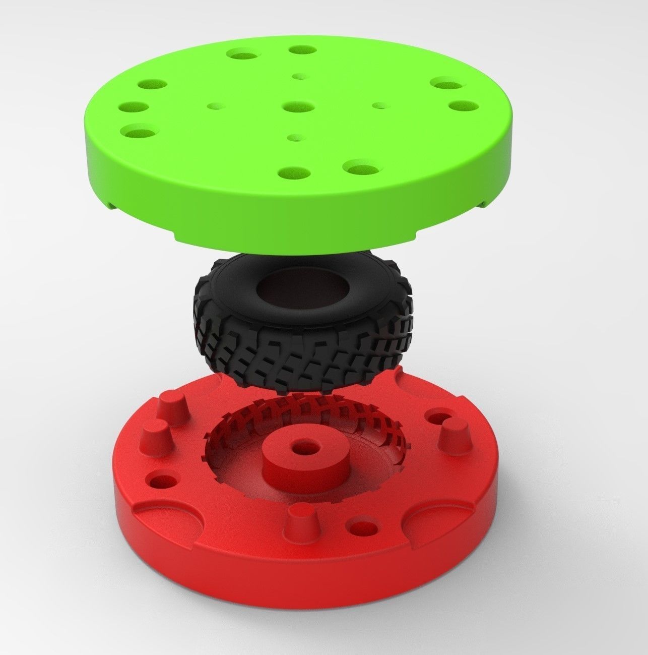 Mold for diecast military truck tire 7 Scale 1 to 25 3D print model_1