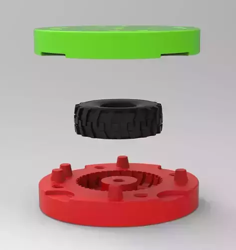 Mold for diecast military truck tire 8 Scale 1 to 25 3D print model