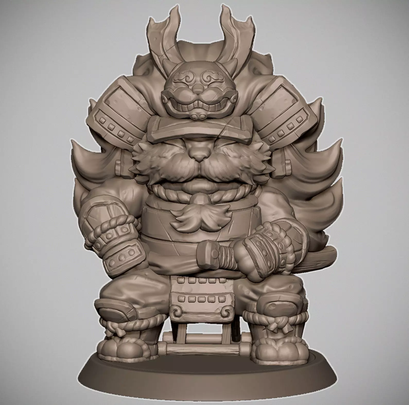 Cat Samurai   001 3D print model_0