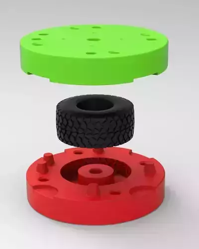 Mold for diecast military truck tire 9 Scale 1 to 25 3D print model