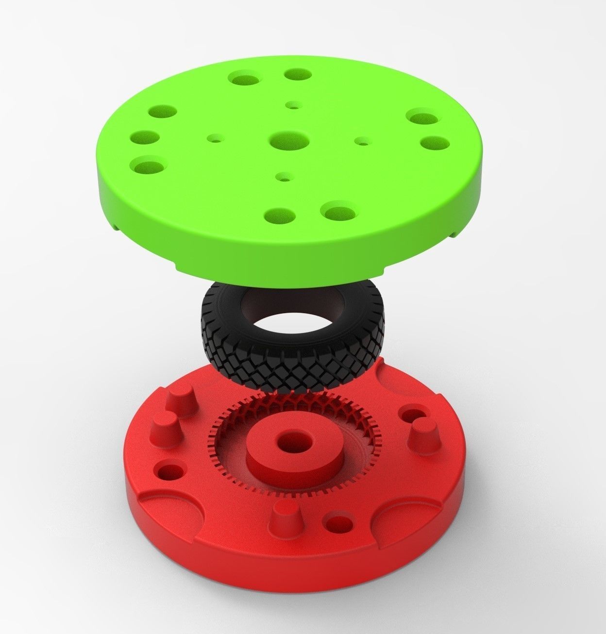 Mold for diecast military truck tire 10 Scale 1 to 25 3D print model_1