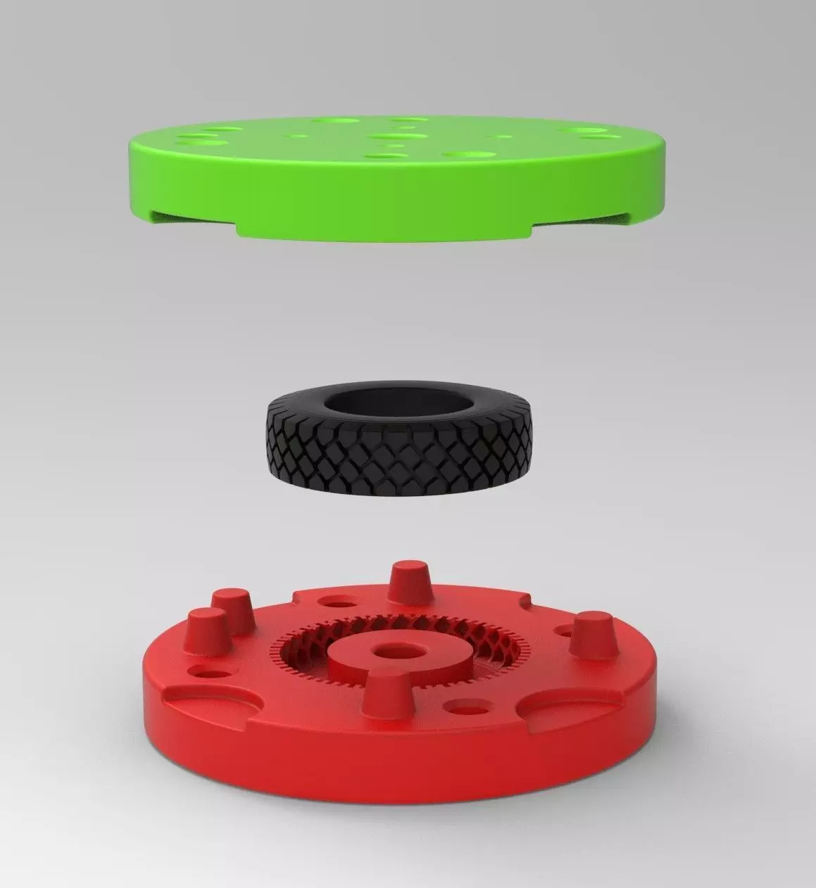 Mold for diecast military truck tire 10 Scale 1 to 25 3D print model_0