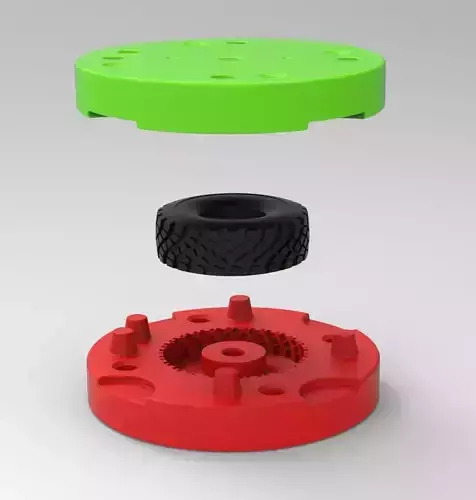 Mold for diecast military truck tire 11 Scale 1 to 25