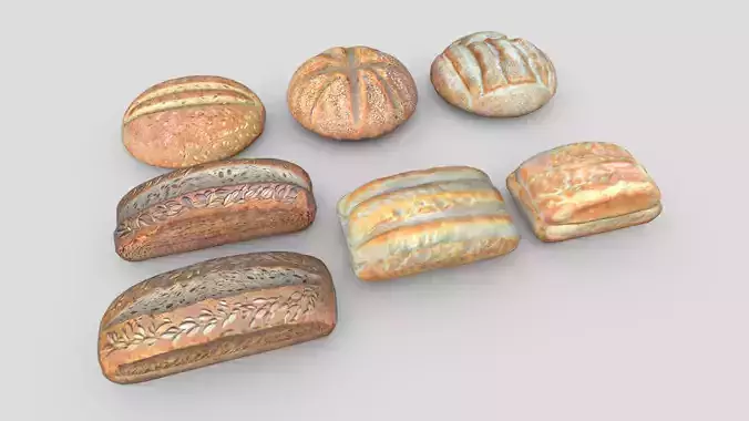 Bread Pack Low-poly 3D model