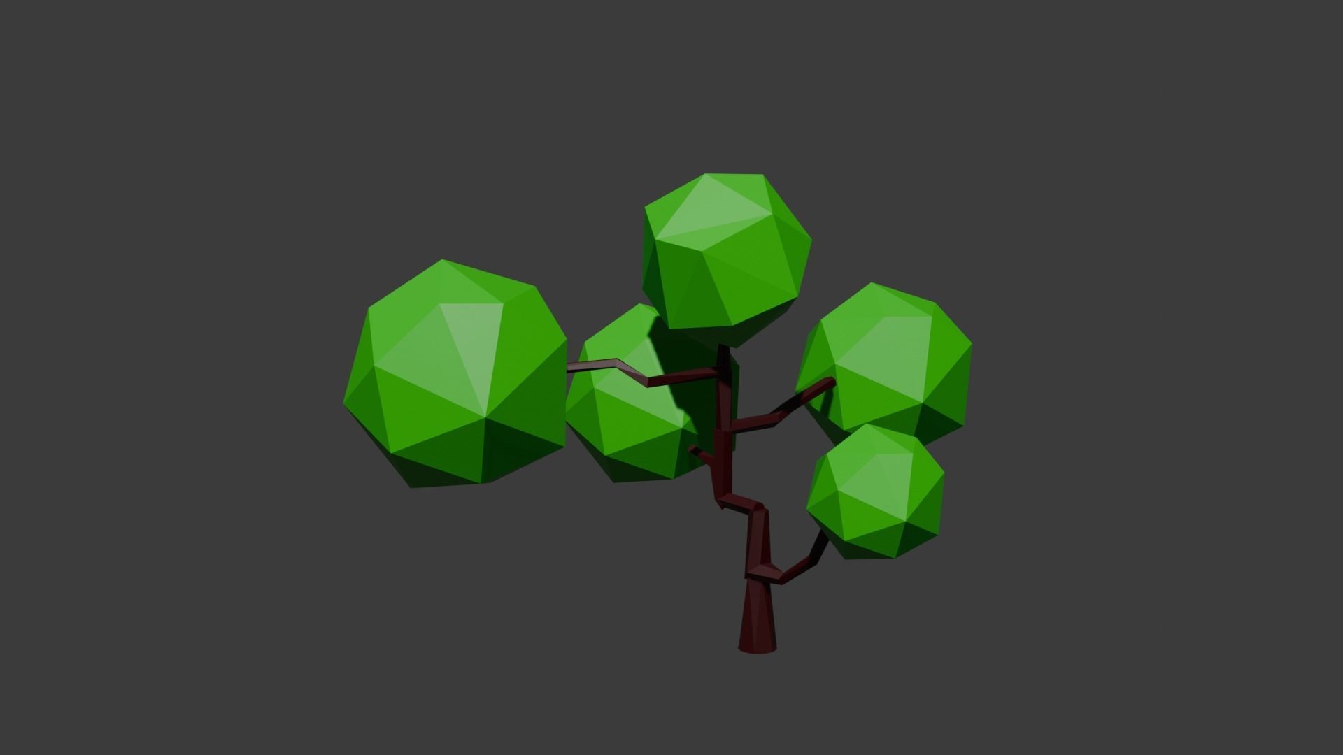 Small and cartoon tree  3D model_1