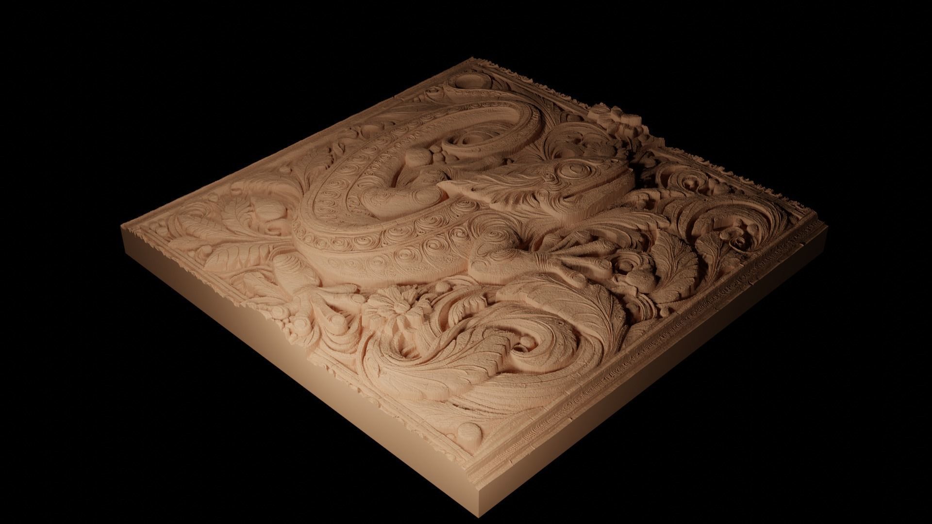 Salamander CNC 3d Print High Relief Sand Casting 3D print model_2