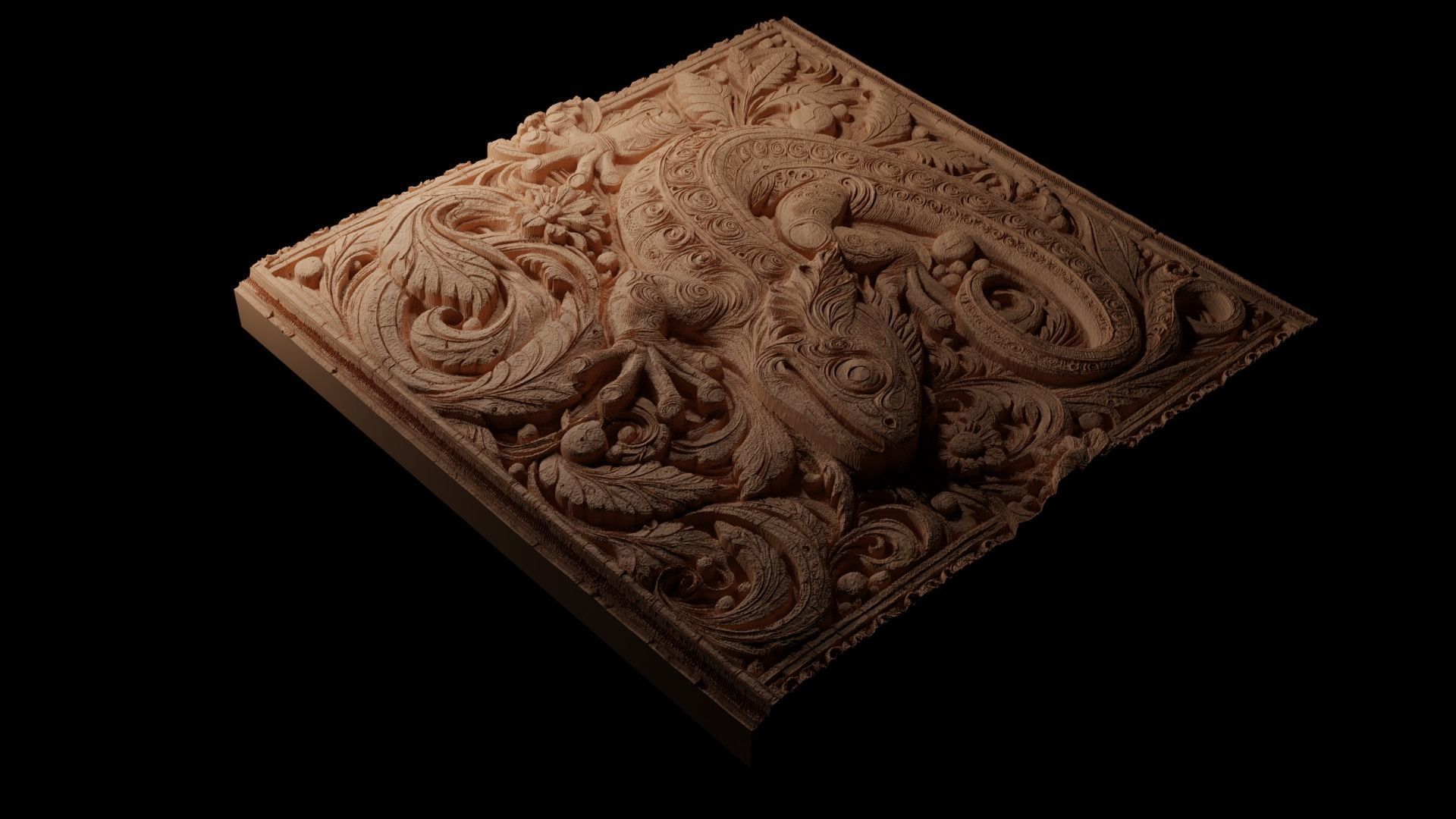 Salamander CNC 3d Print High Relief Sand Casting 3D print model_1