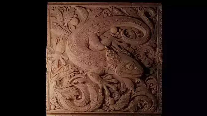 Salamander CNC 3d Print High Relief Sand Casting 3D print model