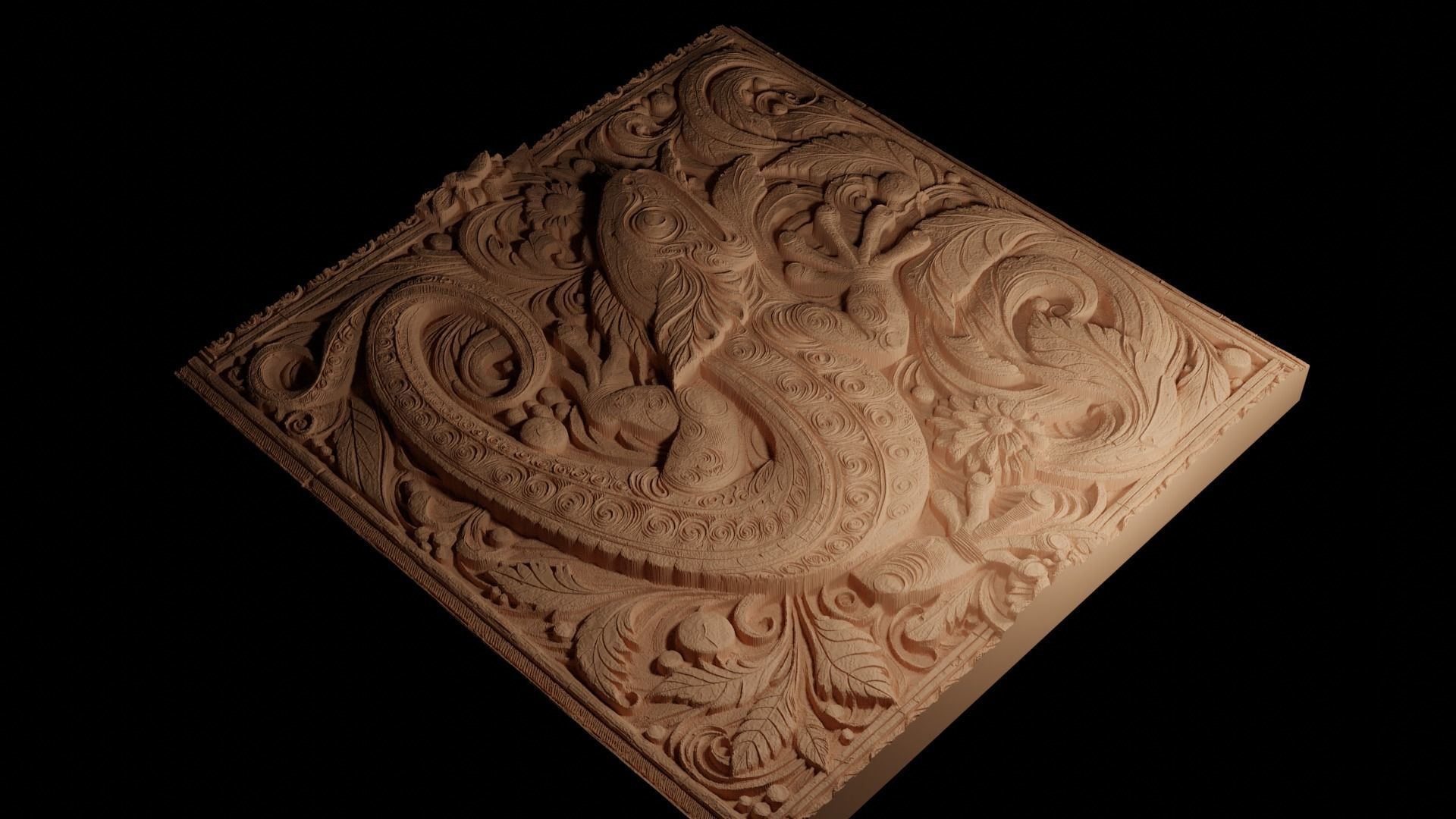 Salamander CNC 3d Print High Relief Sand Casting 3D print model_4