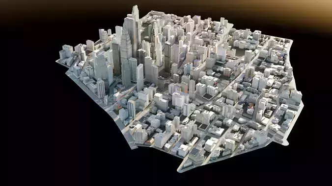 Modular Big City Low-poly 3D model