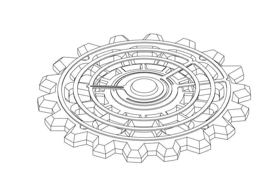 GEAR CLOCK Low-poly 3D model_6