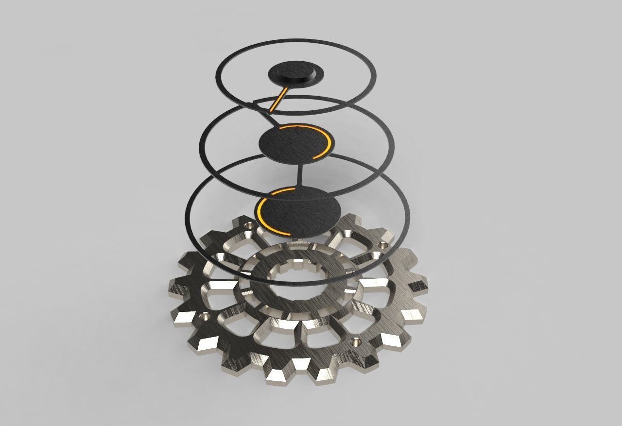 GEAR CLOCK Low-poly 3D model_3