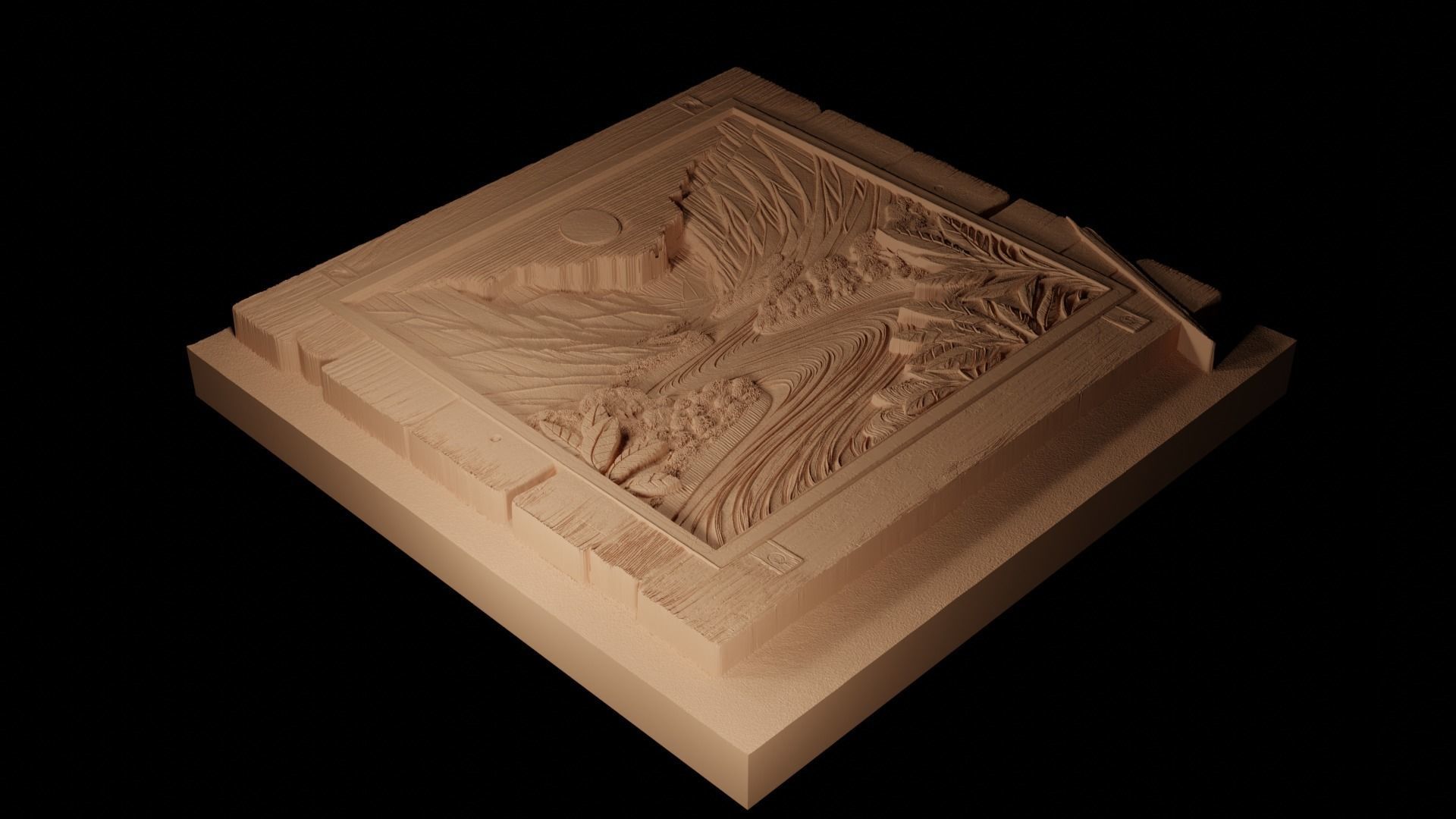 River CNC 3d Print High Relief Sand Casting 3D print model_2