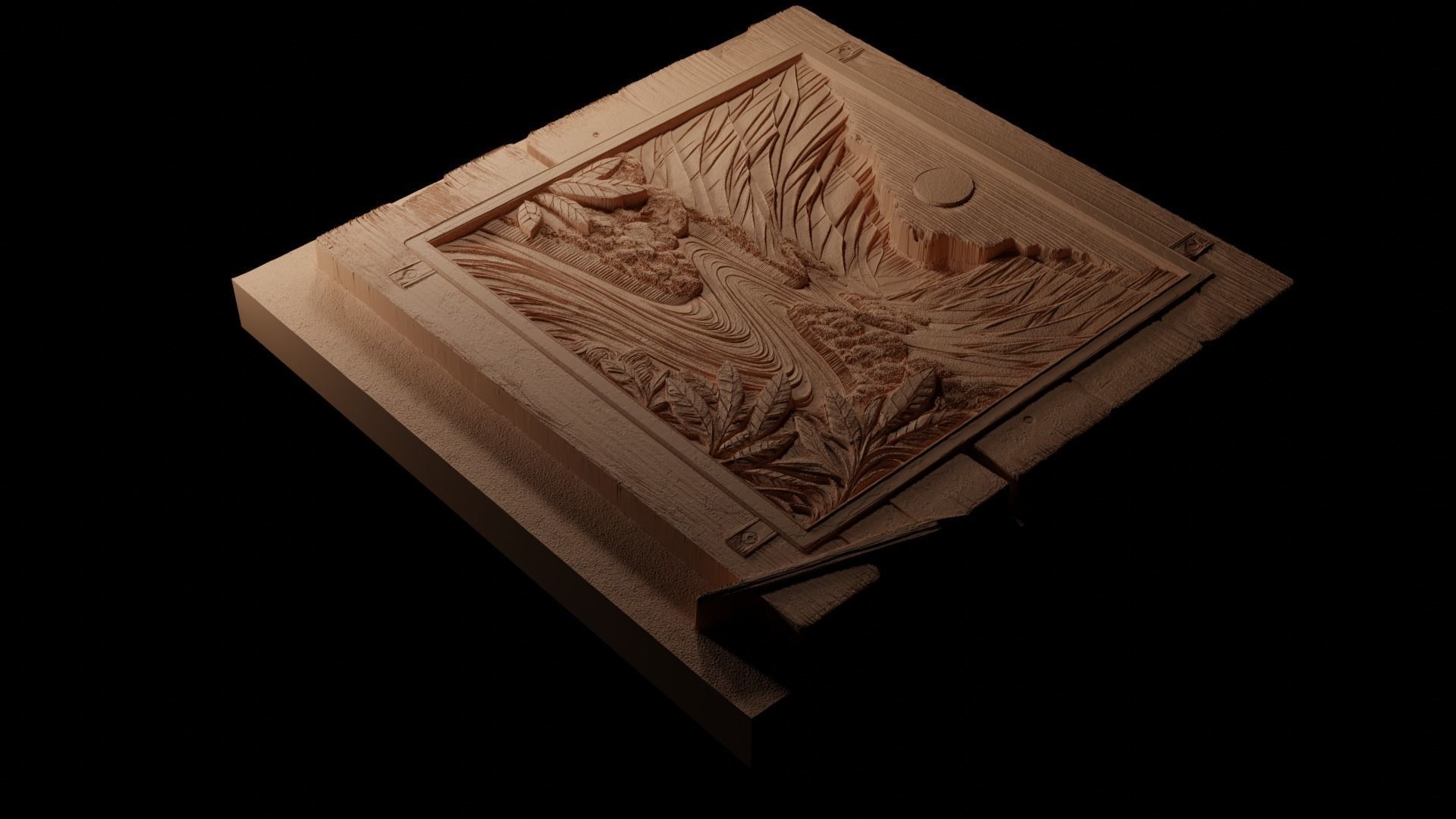 River CNC 3d Print High Relief Sand Casting 3D print model_1