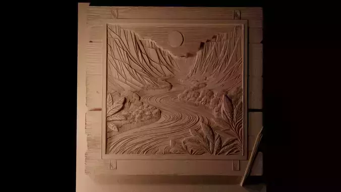 River CNC 3d Print High Relief Sand Casting 3D print model