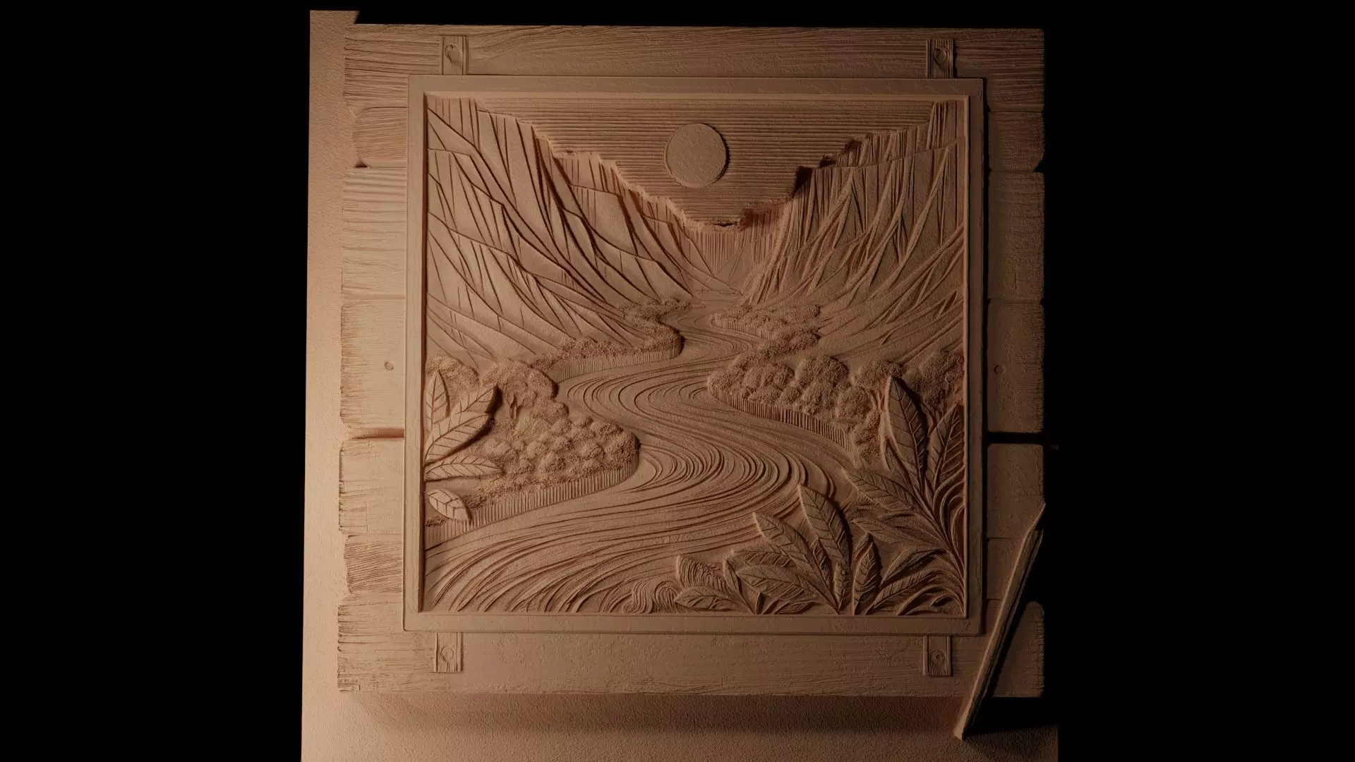 River CNC 3d Print High Relief Sand Casting 3D print model_0