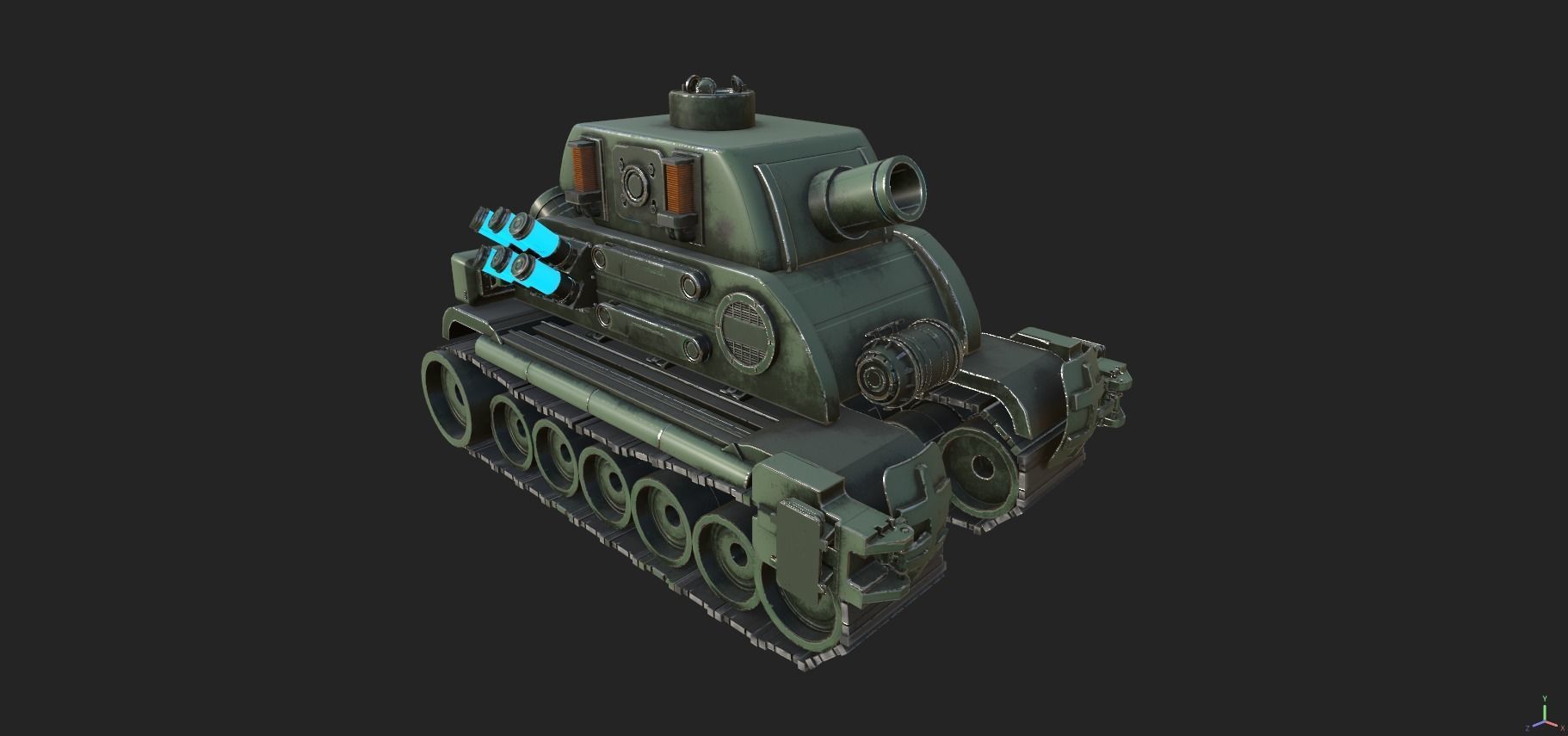 Stylized Mecha Tank - 3 3D model_4