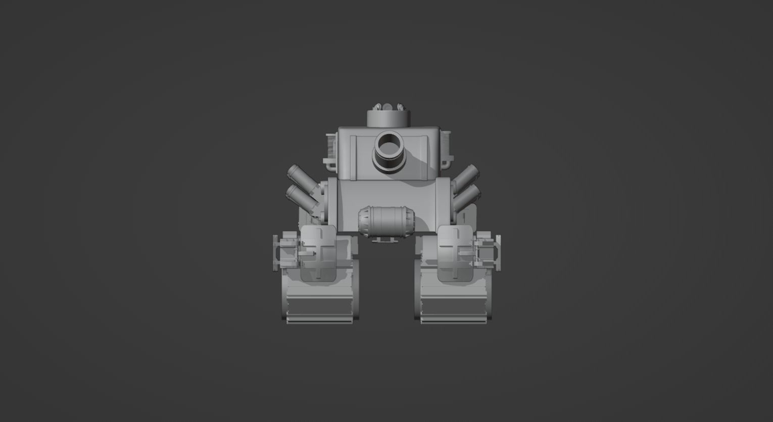 Stylized Mecha Tank - 3 3D model_10