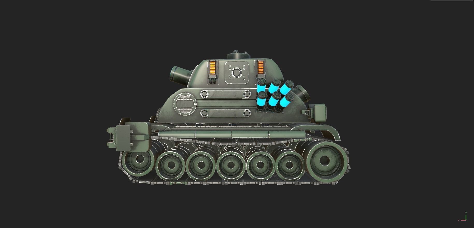 Stylized Mecha Tank - 3 3D model_8