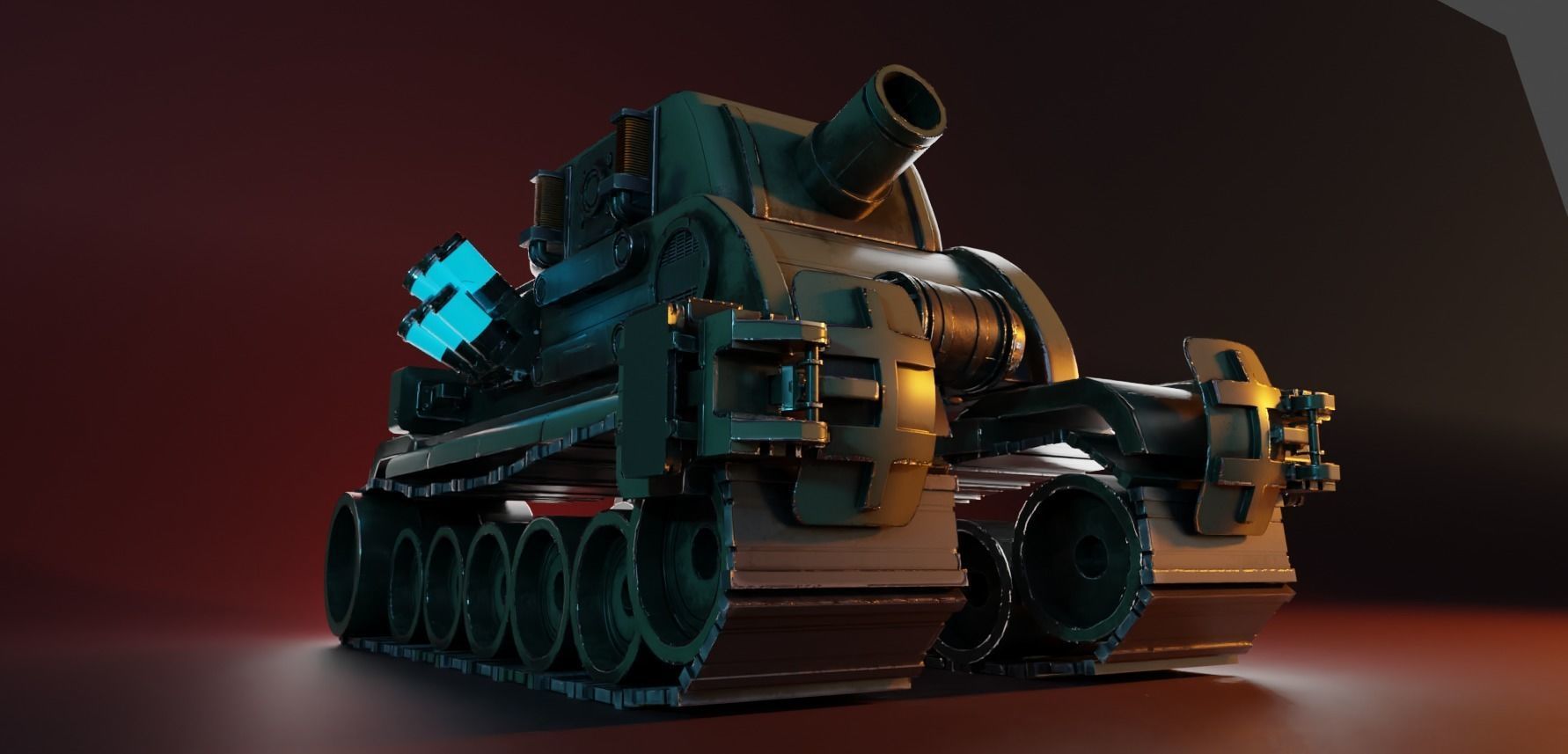 Stylized Mecha Tank - 3 3D model_2