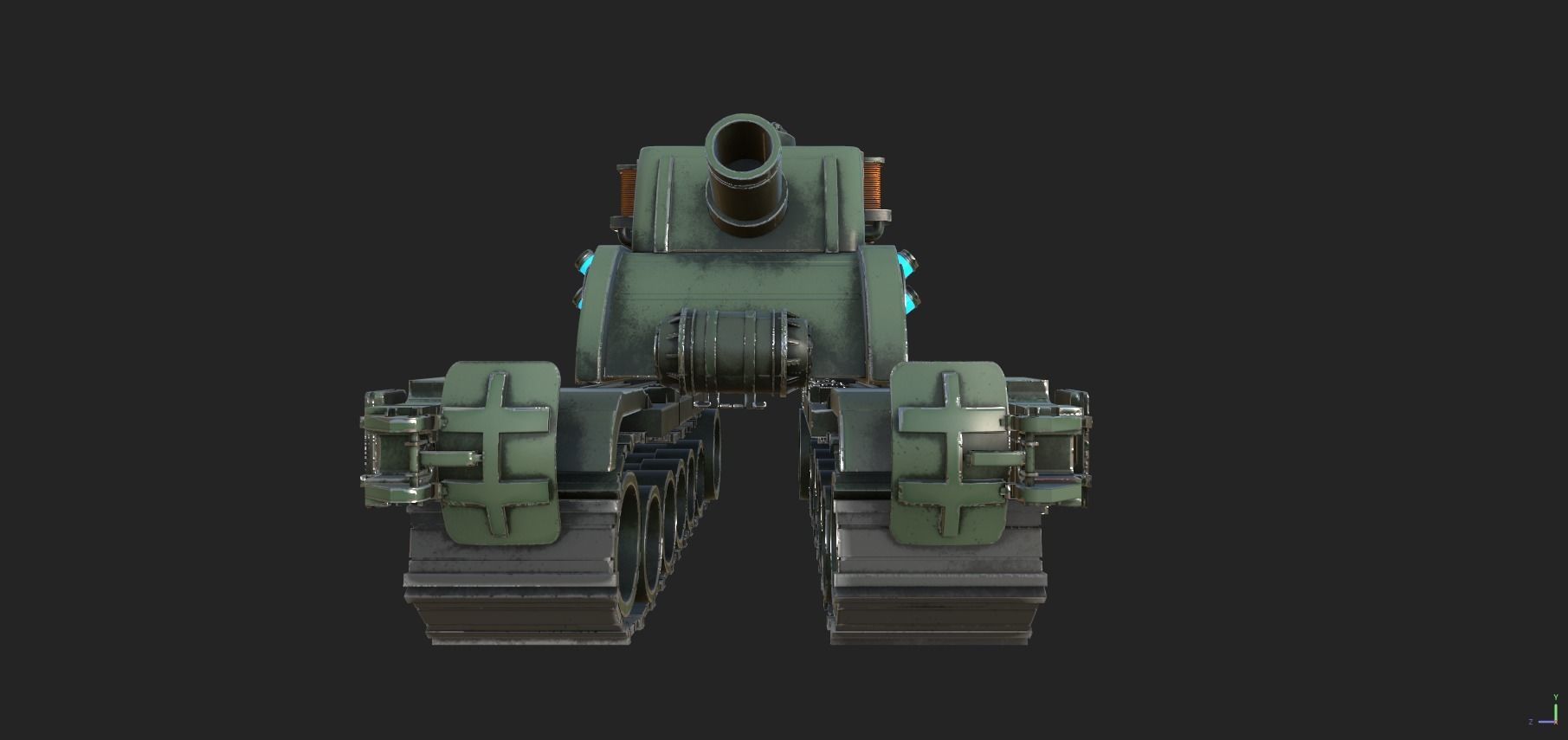 Stylized Mecha Tank - 3 3D model_5