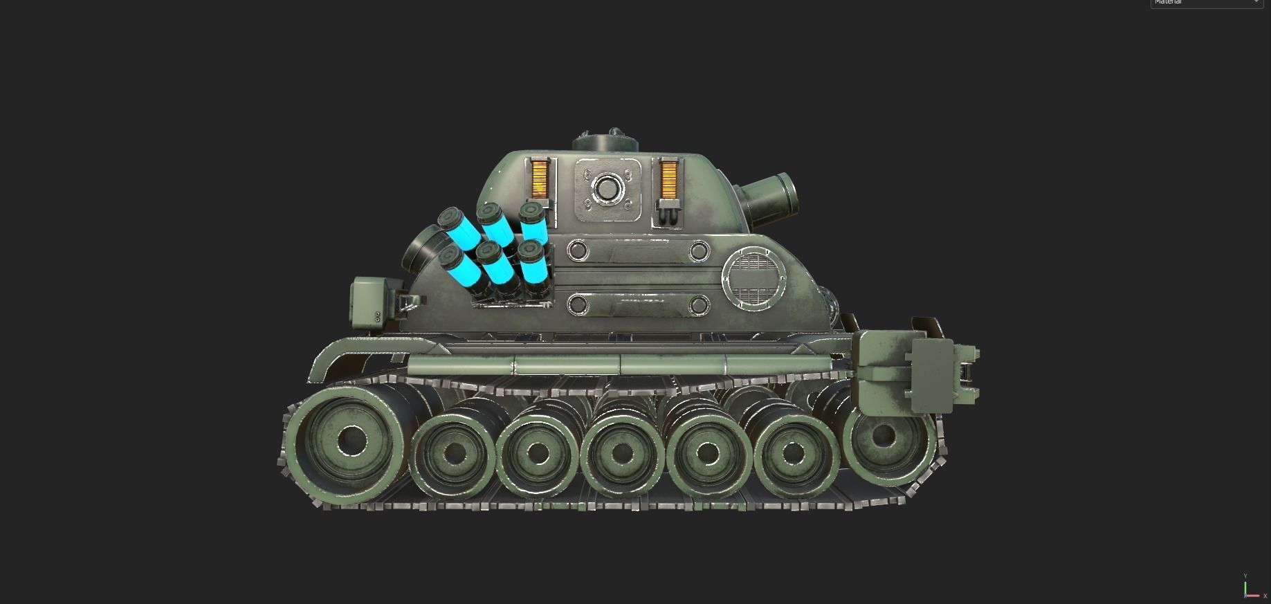Stylized Mecha Tank - 3 3D model_6