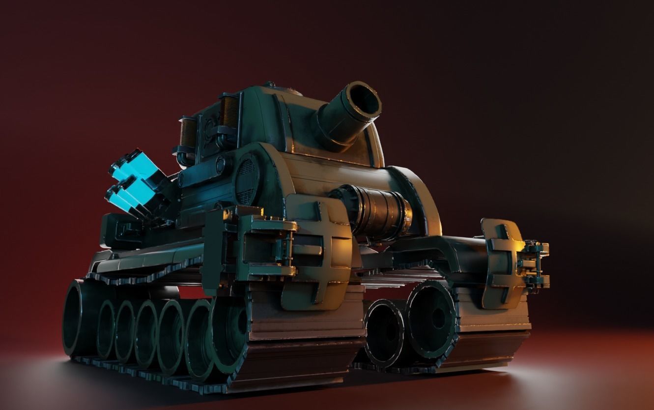 Stylized Mecha Tank - 3 3D model_1