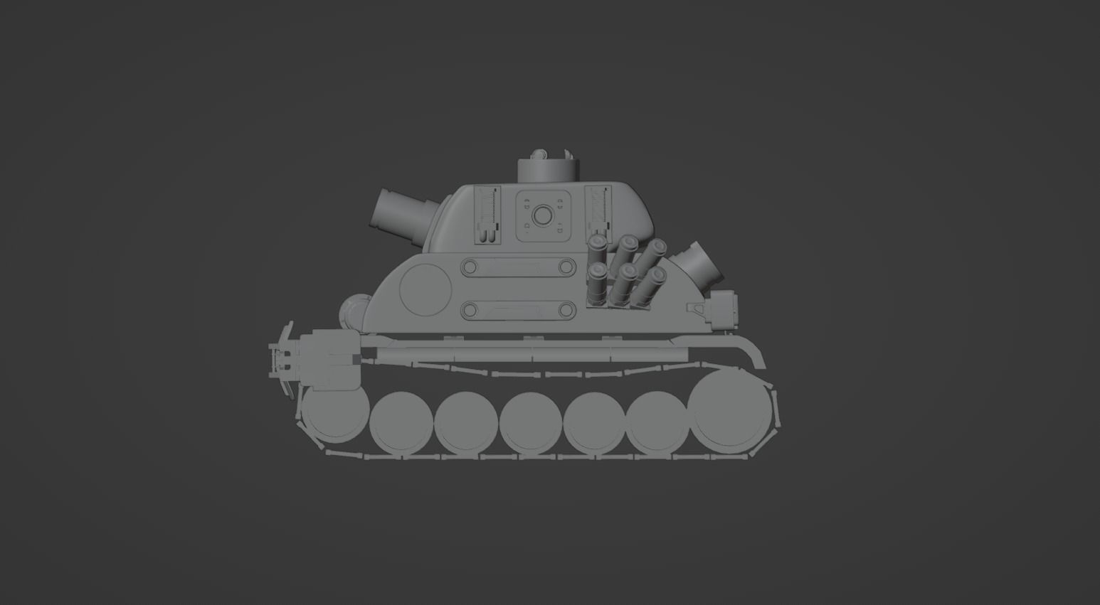 Stylized Mecha Tank - 3 3D model_11