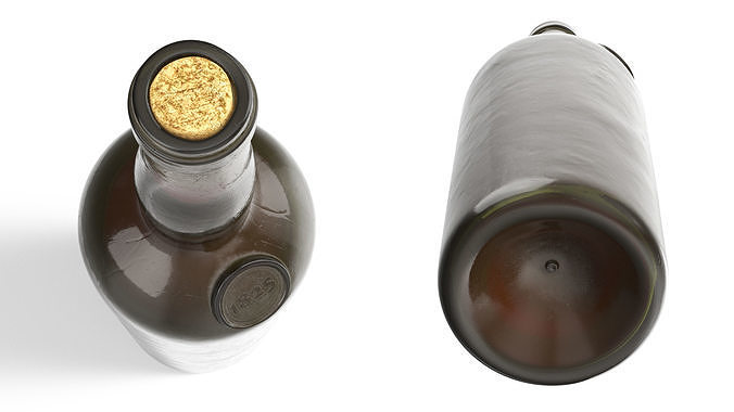 Antique Wine Bottle 3D model 6