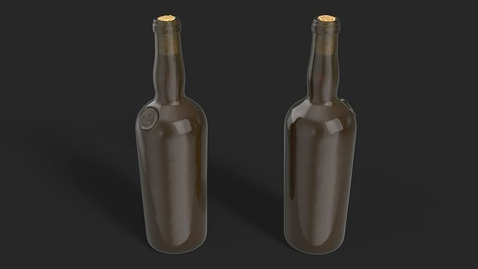 Antique Wine Bottle 3D model 4